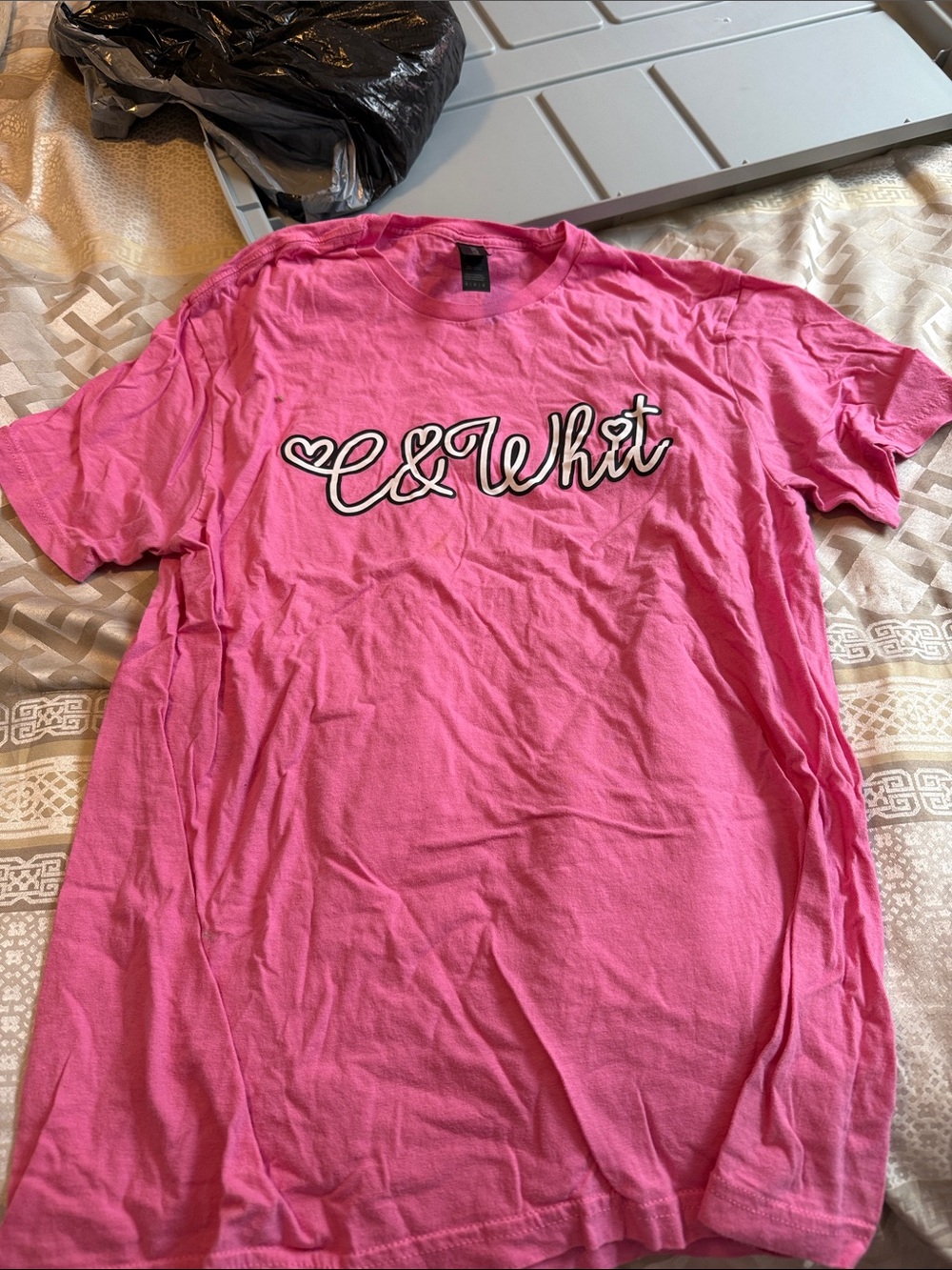 Pink C&Wht Graphic Tee